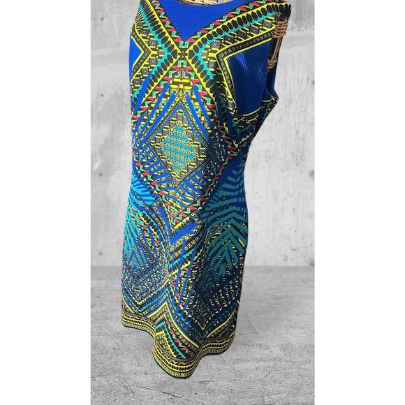 Peter Nygard Geometric Pattern Sleeveless Sheath Dress Multi Color Sz10 - Picture 3 of 7